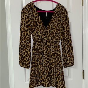 Cheetah Print Dress with Sleeves Made in USA